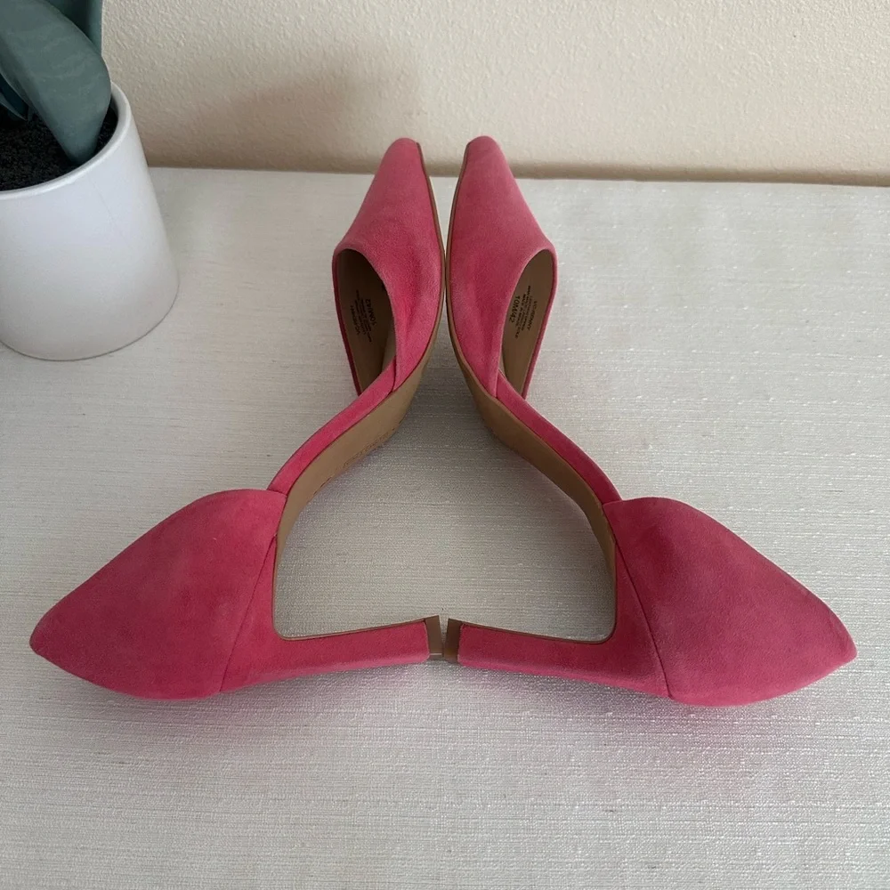 Vince Camuto Renny Geranium Pink Suede Pointed Toe D’orsay Pumps Women’s 10M - Picture 9 of 13